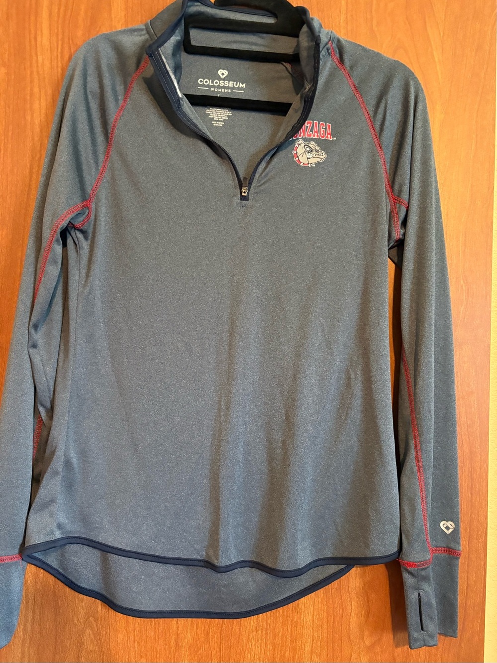 Colosseum Gray Gonzaga 1/4 Zip Performance Top Women’s